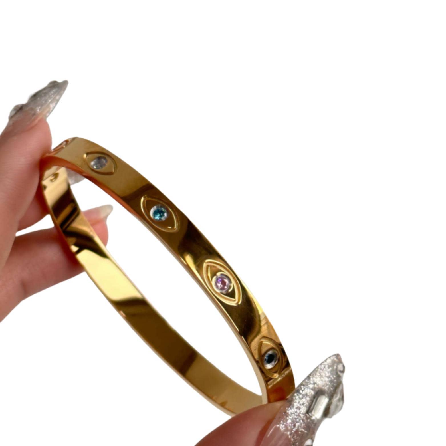 Zenya - Evil Eye Gold Bangle