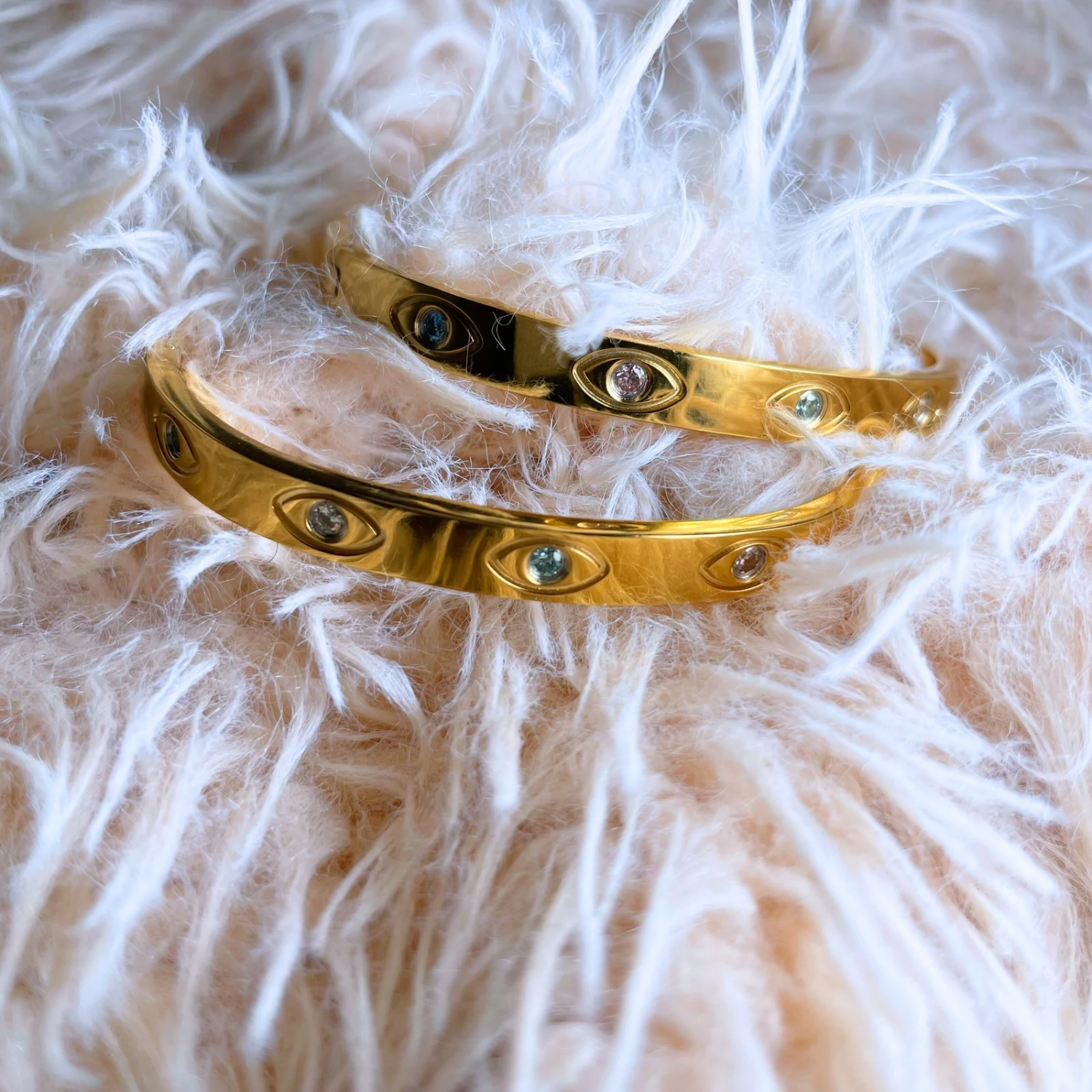 Zenya - Evil Eye Gold Bangle