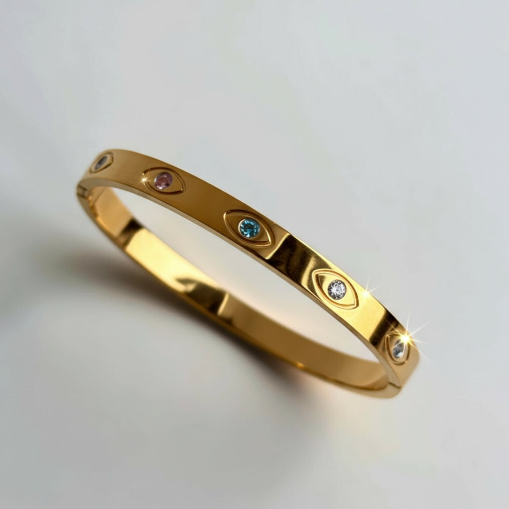 Zenya - Evil Eye Gold Bangle